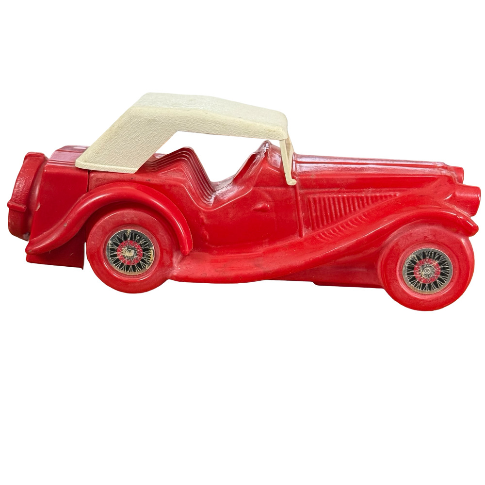 Avon Vintage 1936 MG Red White Car Perfume Bottle Cologne Glass Empty
